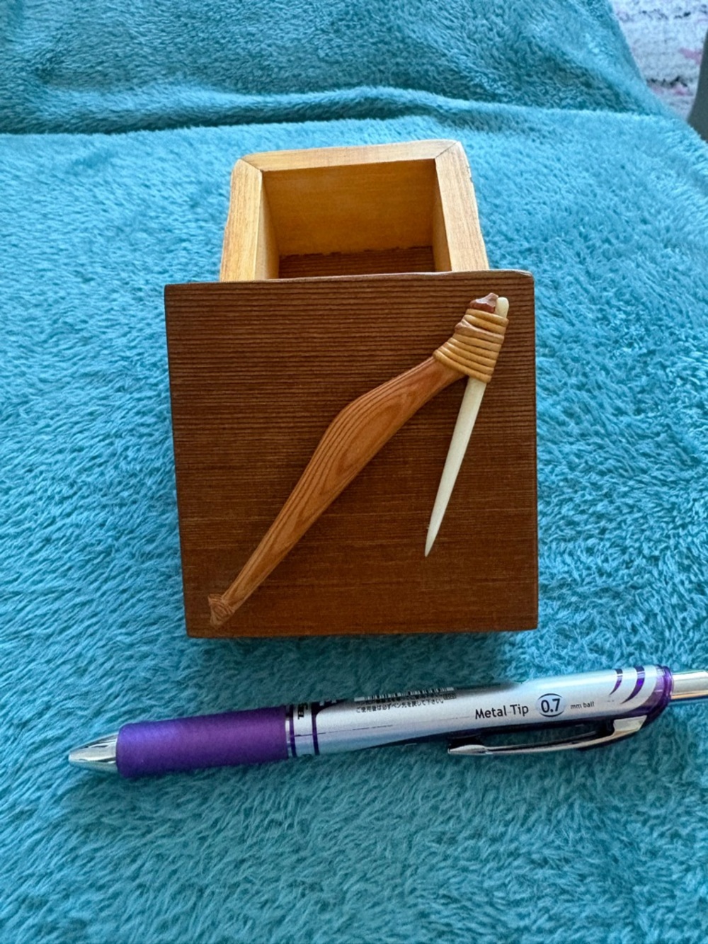 Handmade Wooden Trinket Box with Carved Closure